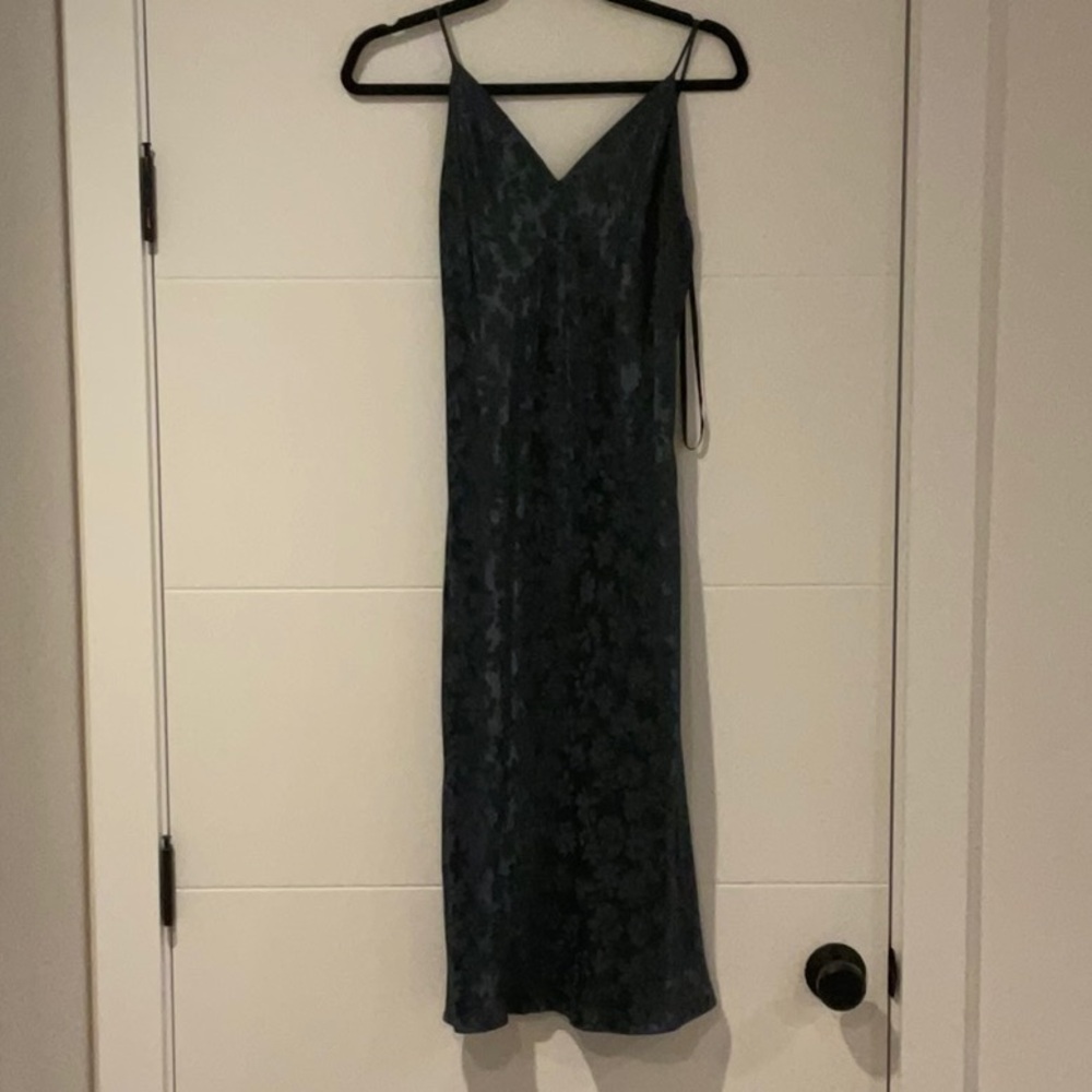 Dark Blue Satin Rag & Bone Backless Dress | Size 0